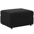 30" Black Velvet Storage Ottoman
