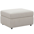 30" Beige and Black Velvet Storage Ottoman
