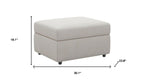 30" Beige and Black Velvet Storage Ottoman