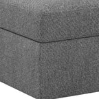 30" Light Gray and Black Chenille Storage Ottoman