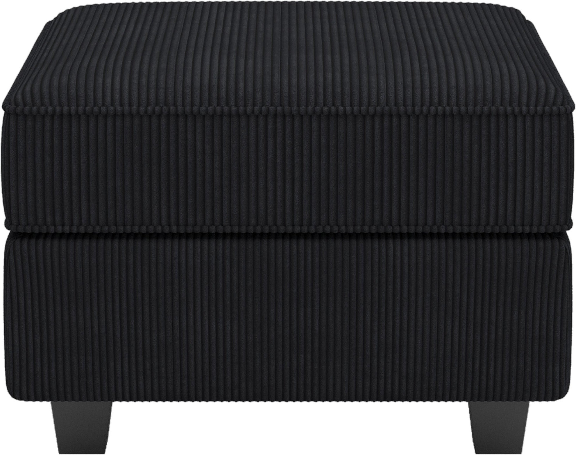 26" Black Corduroy Storage Ottoman