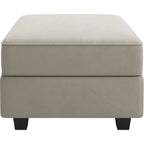 26" Gray and Black Microsuede Storage Ottoman
