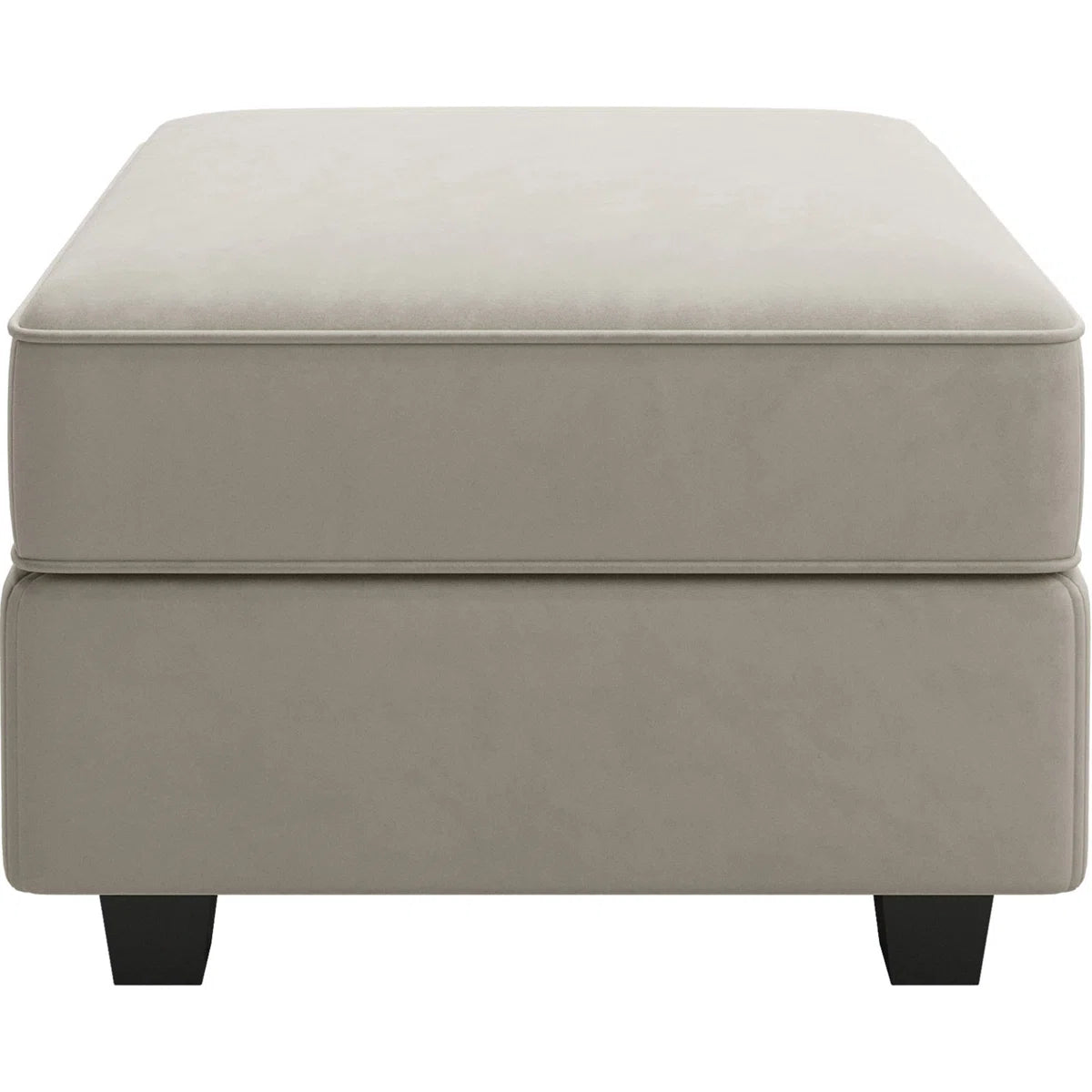 26" Gray and Black Microsuede Storage Ottoman