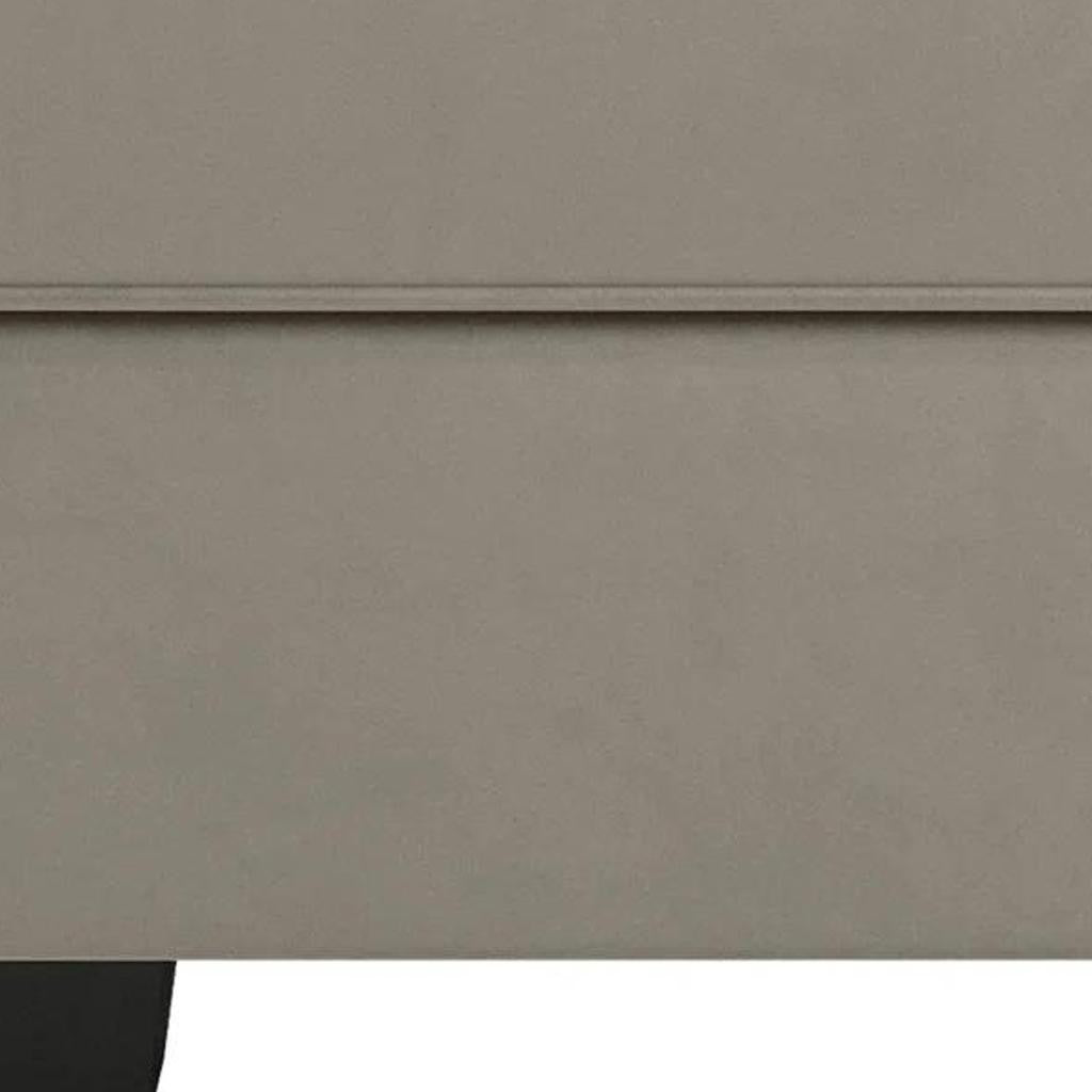 26" Gray and Black Microsuede Storage Ottoman