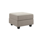 26" Gray and Black Microsuede Storage Ottoman