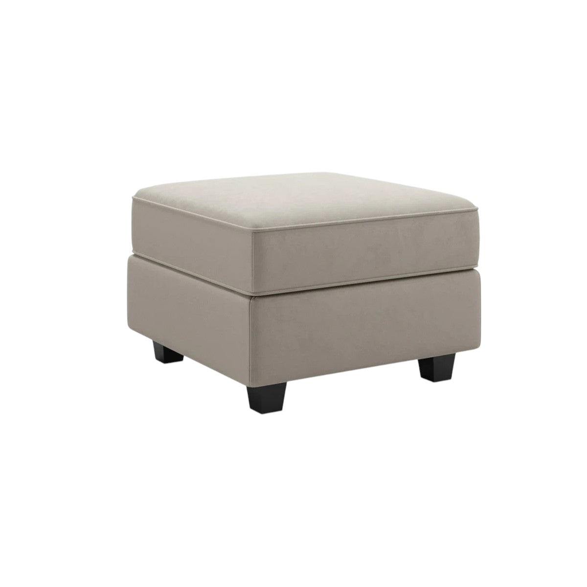 26" Gray and Black Microsuede Storage Ottoman