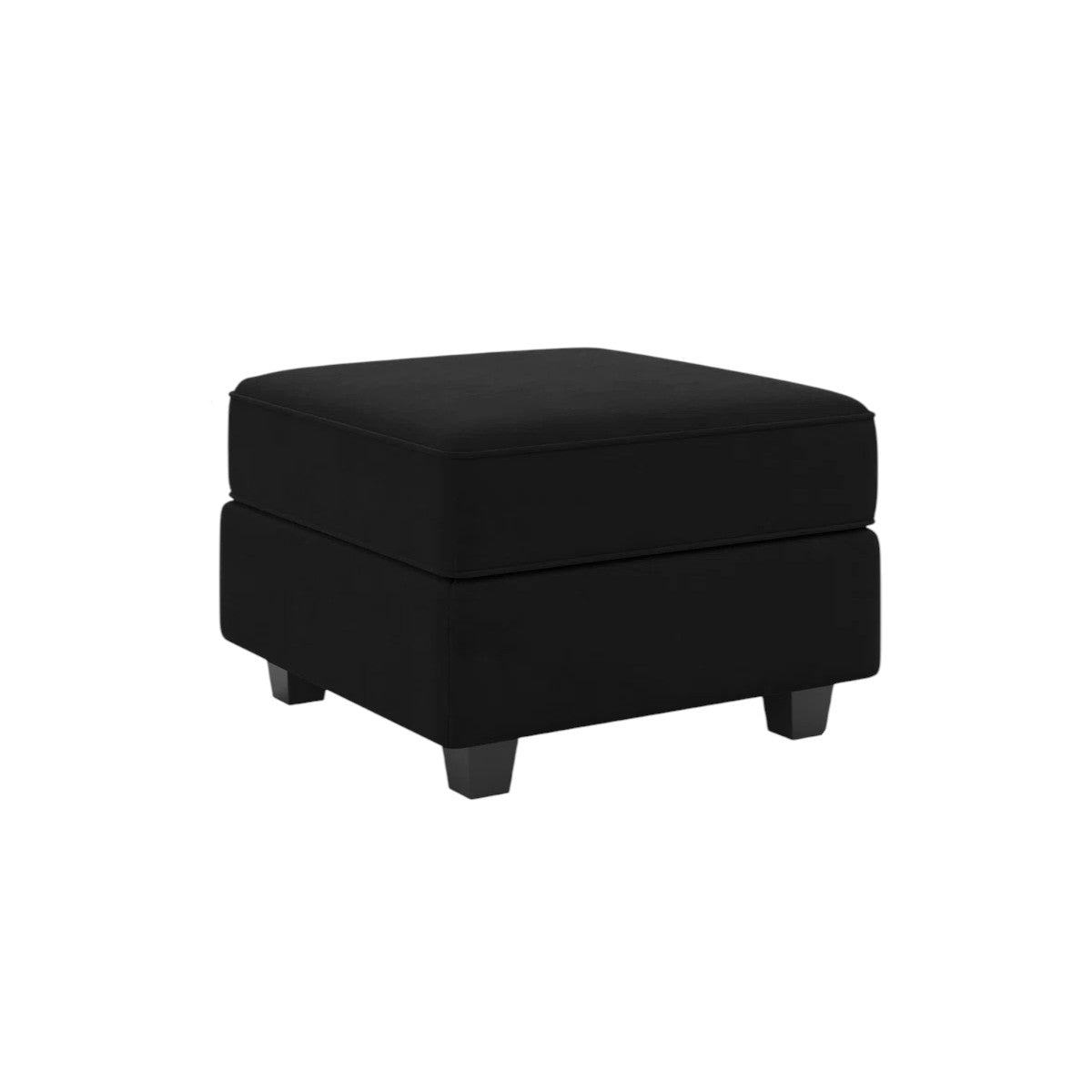 26" Black Microsuede Storage Ottoman
