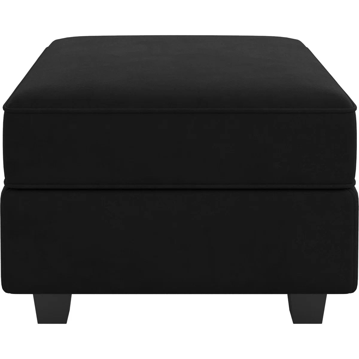 26" Black Microsuede Storage Ottoman