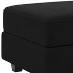 26" Black Microsuede Storage Ottoman