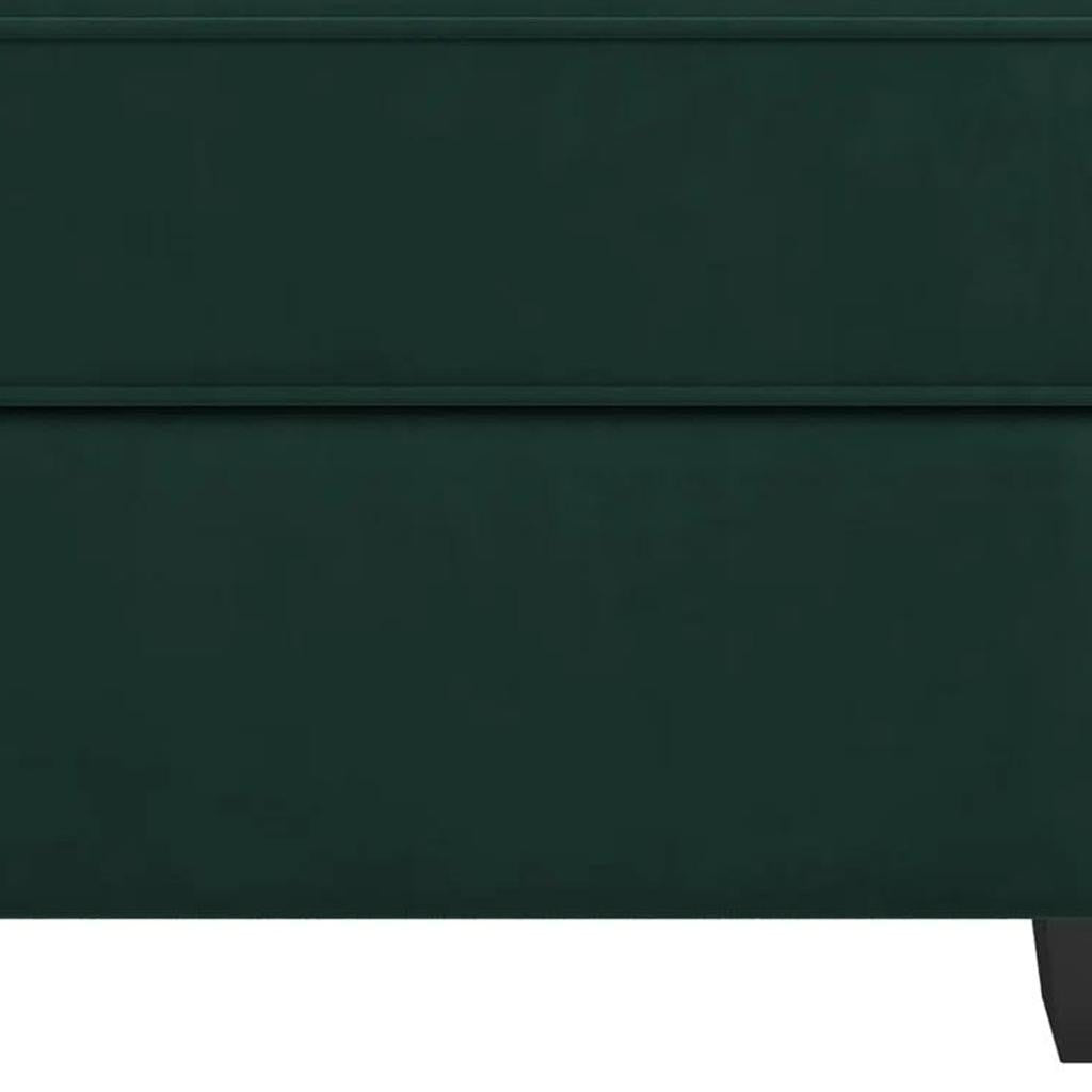 26" Green and Black Microsuede Storage Ottoman
