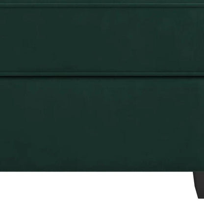 26" Green and Black Microsuede Storage Ottoman