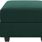 26" Green and Black Microsuede Storage Ottoman