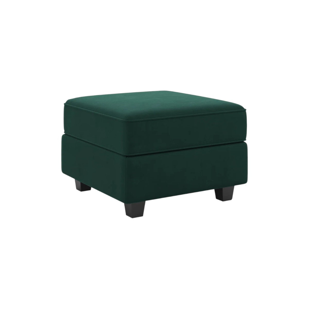 26" Green and Black Microsuede Storage Ottoman