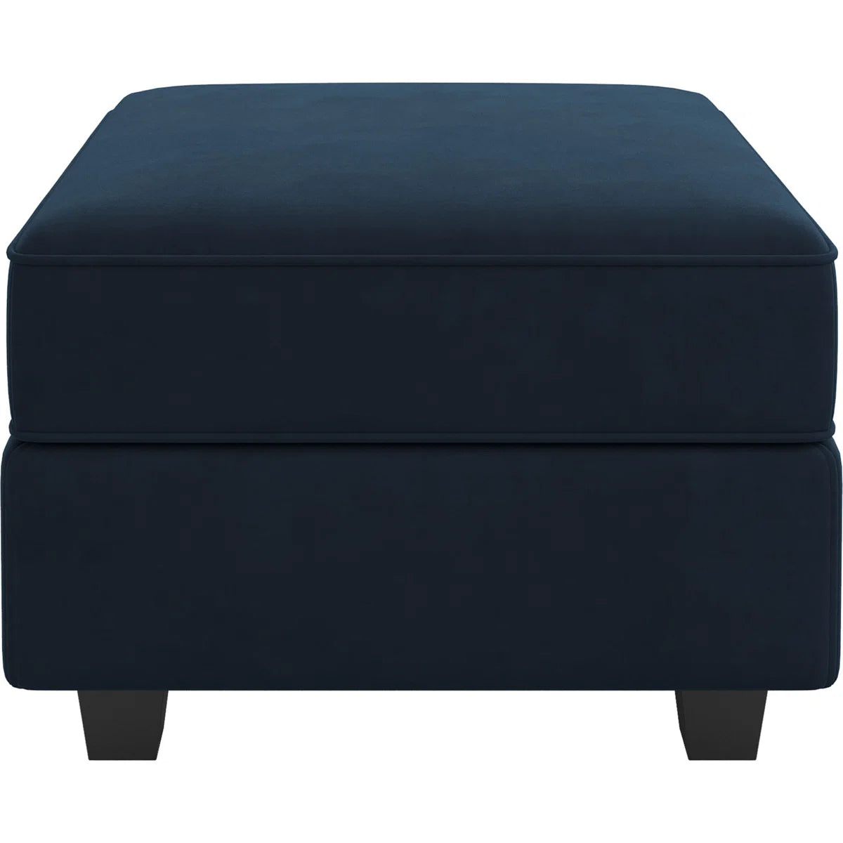 26" Blue and Black Microsuede Storage Ottoman
