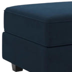 26" Blue and Black Microsuede Storage Ottoman