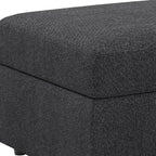 30" Gray and Black Chenille Storage Ottoman