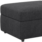 30" Gray and Black Chenille Storage Ottoman