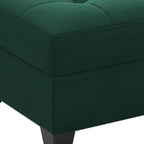 26" Green and Black Velvet Tufted Storage Ottoman