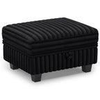 30" Black Faux Fur Storage Ottoman