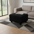 30" Black Faux Fur Storage Ottoman