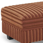 30" Brown and Black Faux Fur Storage Ottoman