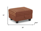30" Brown and Black Faux Fur Storage Ottoman