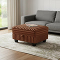 30" Brown and Black Faux Fur Storage Ottoman