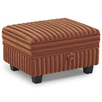 30" Brown and Black Faux Fur Storage Ottoman
