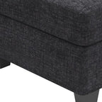 26" Gray and Black Chenille Storage Ottoman