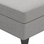 26" Light Gray and Black Chenille Storage Ottoman