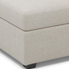 30" Beige and Black Chenille Storage Ottoman