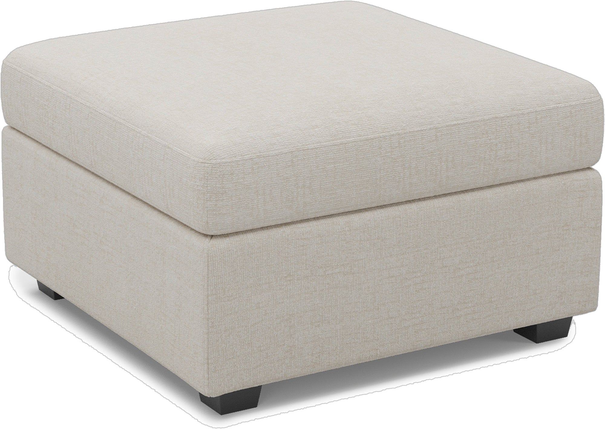 30" Beige and Black Chenille Storage Ottoman
