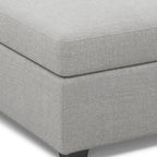 30" Light Gray and Black Chenille Storage Ottoman