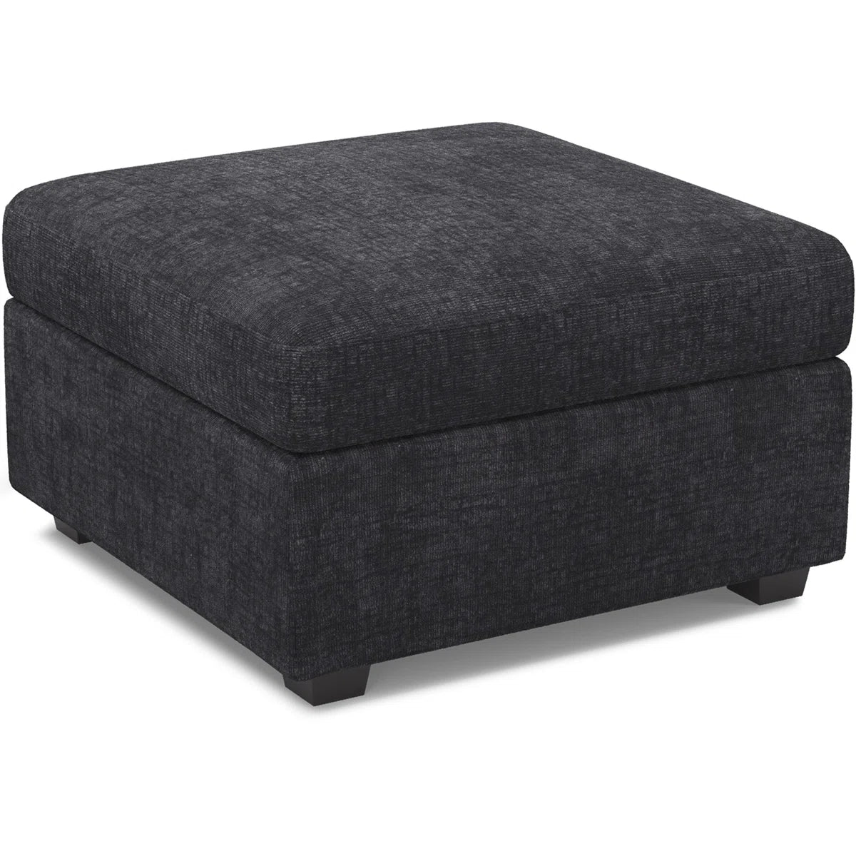 30" Gray and Black Chenille Storage Ottoman