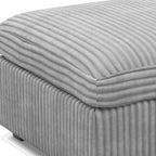 30" Gray and Black Corduroy Storage Ottoman