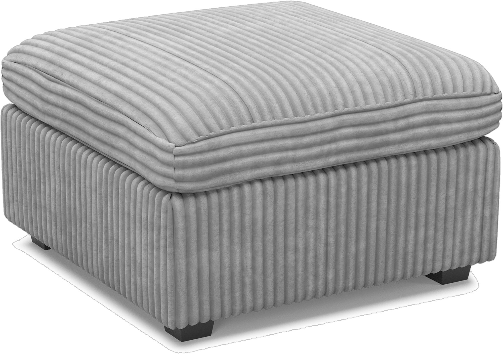 30" Gray and Black Corduroy Storage Ottoman