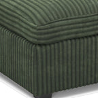 30" Green and Black Corduroy Storage Ottoman