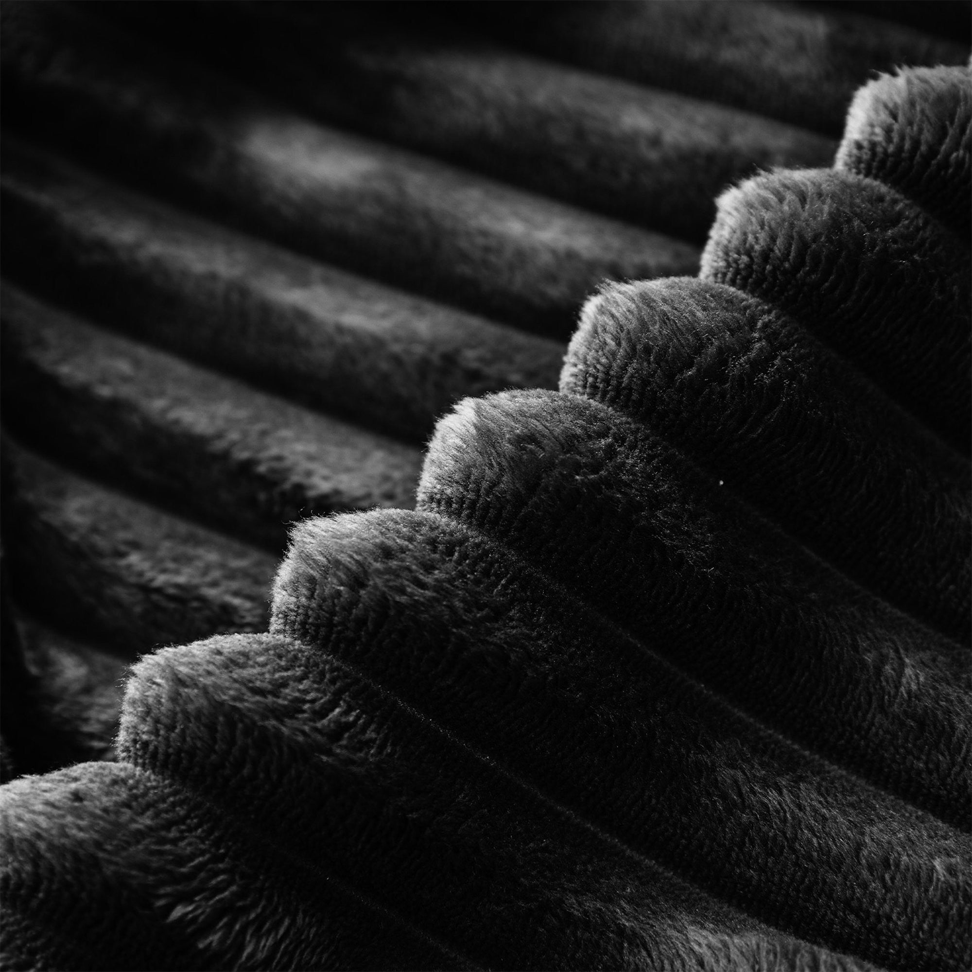 30" Black Corduroy Storage Ottoman