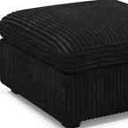 30" Black Corduroy Storage Ottoman
