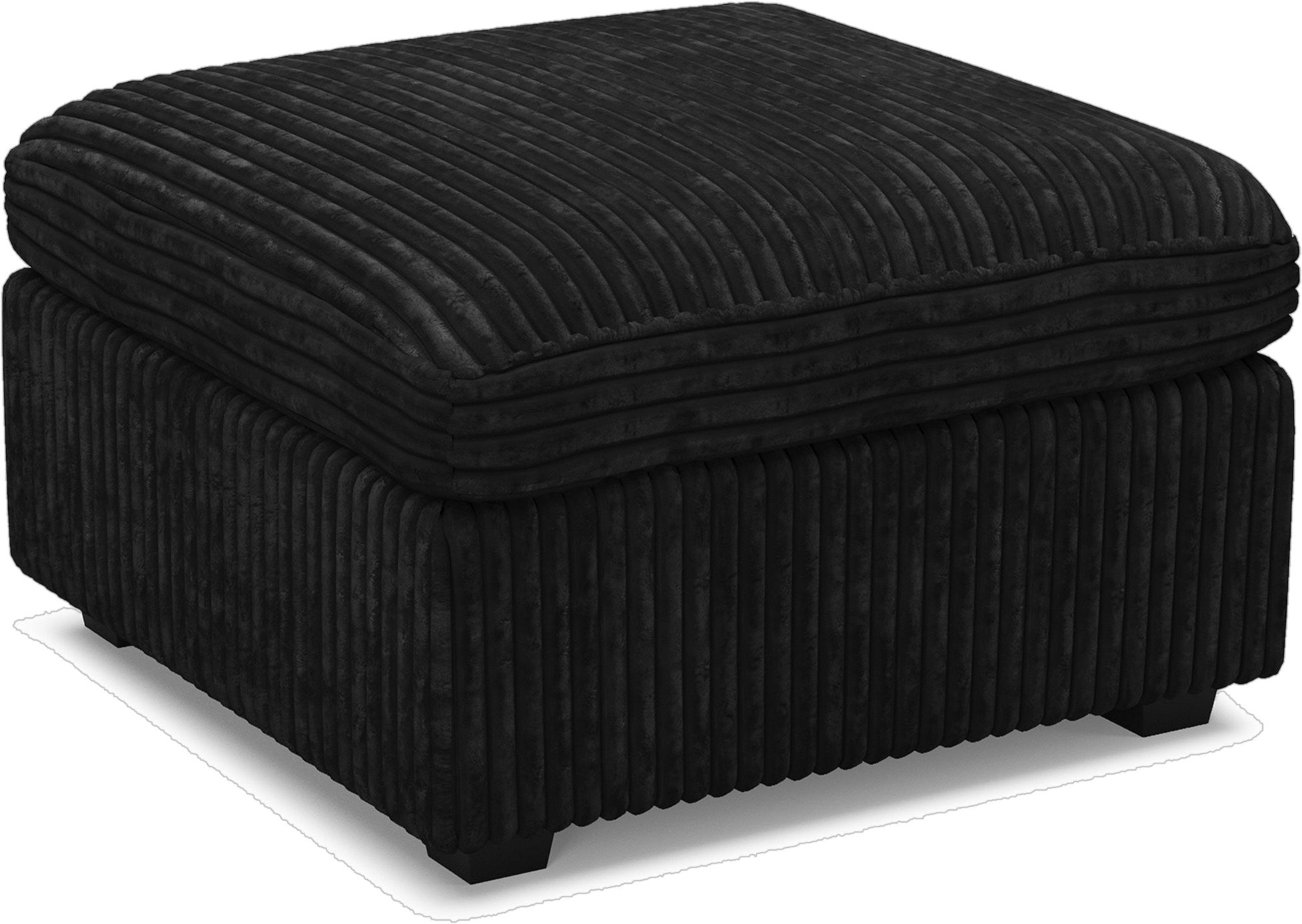 30" Black Corduroy Storage Ottoman