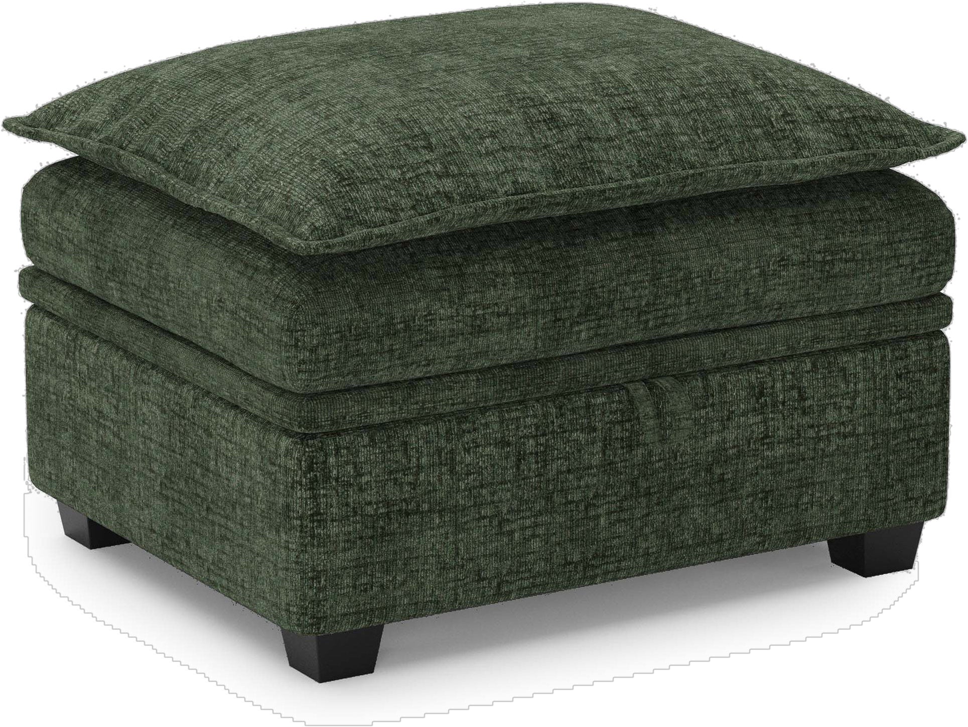 30" Gray and Black Chenille Storage Ottoman