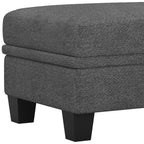 29" Light Gray and Black Chenille Storage Ottoman