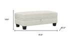 46" Beige and Black Chenille Storage Ottoman