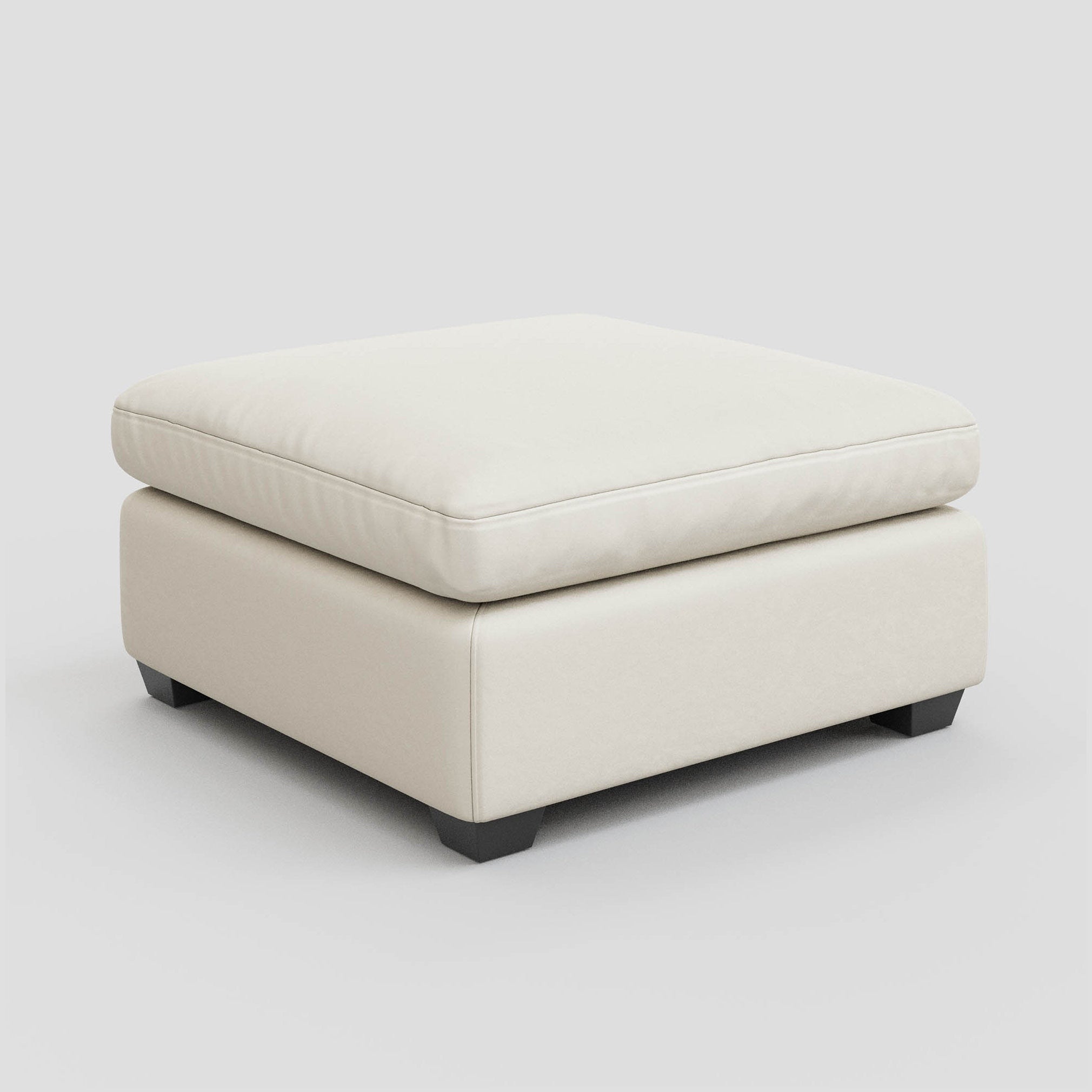 32" Beige and Black Velvet Footstool