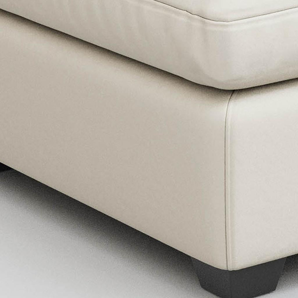 32" Beige and Black Velvet Footstool