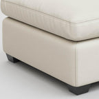 32" Beige and Black Velvet Footstool