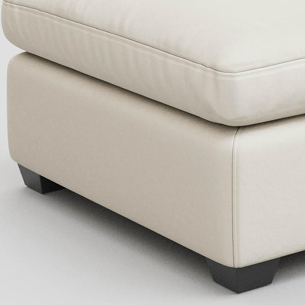 32" Beige and Black Velvet Footstool