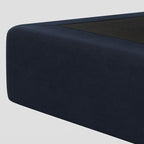 32" Blue and Black Velvet Footstool
