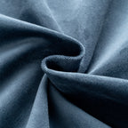 32" Blue and Black Velvet Footstool