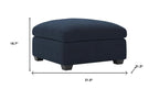 32" Blue and Black Velvet Footstool